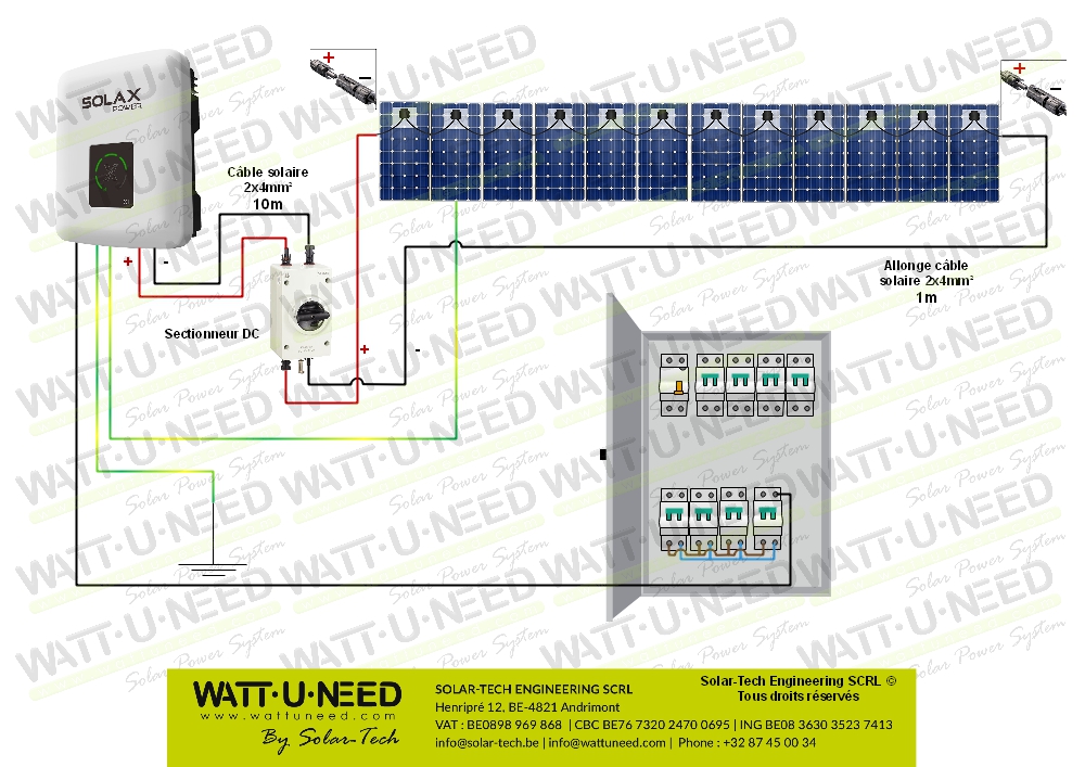 Kit solaire réseau 3000W mono autoconsommation 12 panneaux